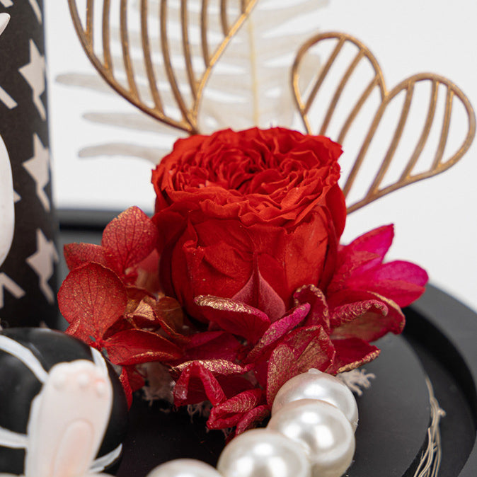 Rabbit and Preserved Flowers