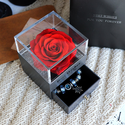 Jewelry Box with Preserved Flowers