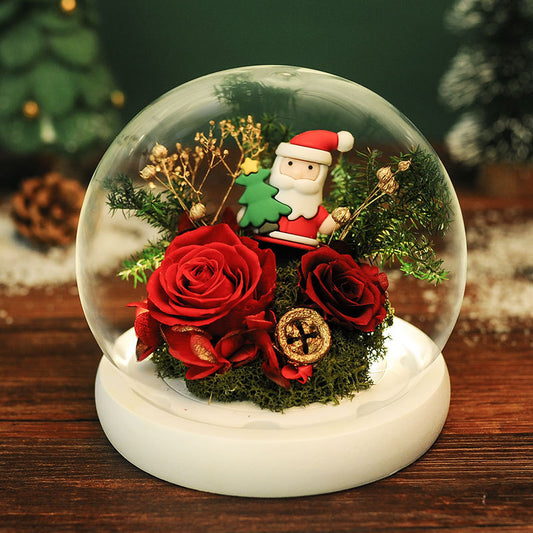 Santa Claus and Flower in Glass