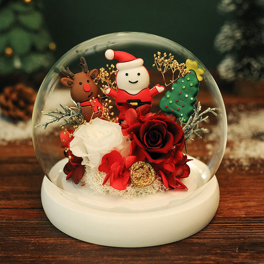 Snowman and Flower in Glass